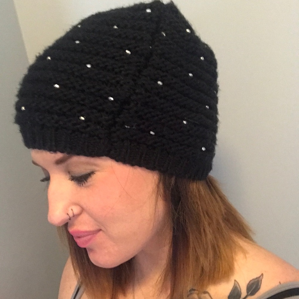 Girly black beanie